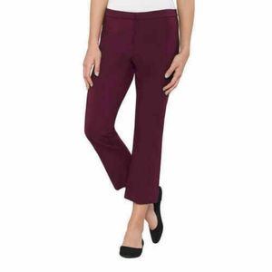 Max & Mia Ladies' Capri Dress Pant, Burgundy